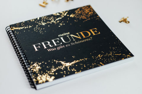 Freundebuch schwarz-gold